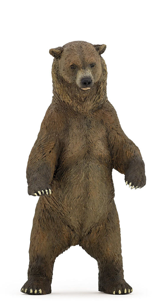 Papo France Hand Painted Realistic Grizzly Bear Figurine Toy