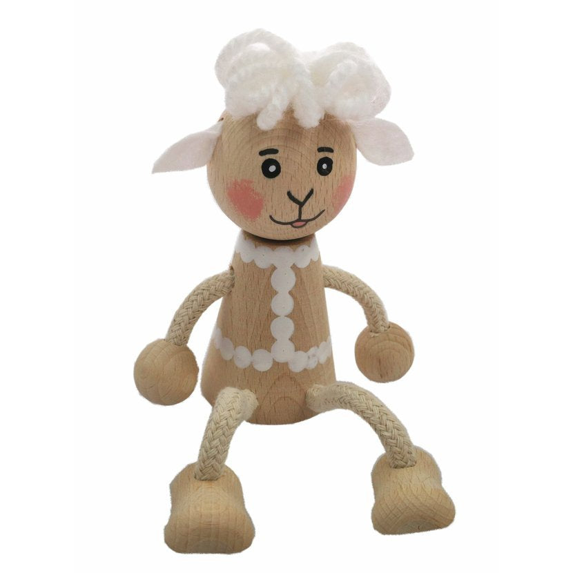 Miva Vacov Wooden Sitting Sheep Figurine