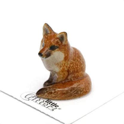 Little Critterz Brush Red Fox Sitting Porcelain Miniature