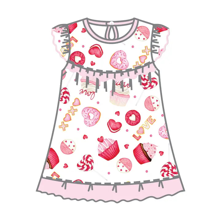 Magnolia Baby Xoxo Sweets Ruffle Toddler Dress