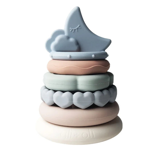 Ali+Oli Soft Silicone Stacking Ring Tower (6-pc) Moon