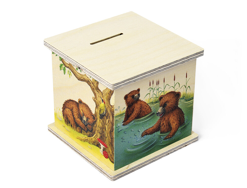 Atelier Fischer Wooden Money Box, Little Bears