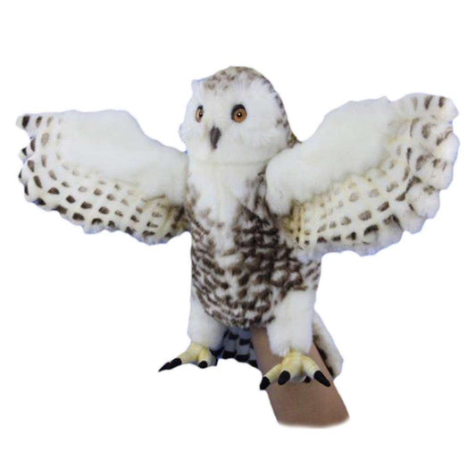 Hansa Creation Realistic Plush Animal Snowy Owl Puppet 20.9"L