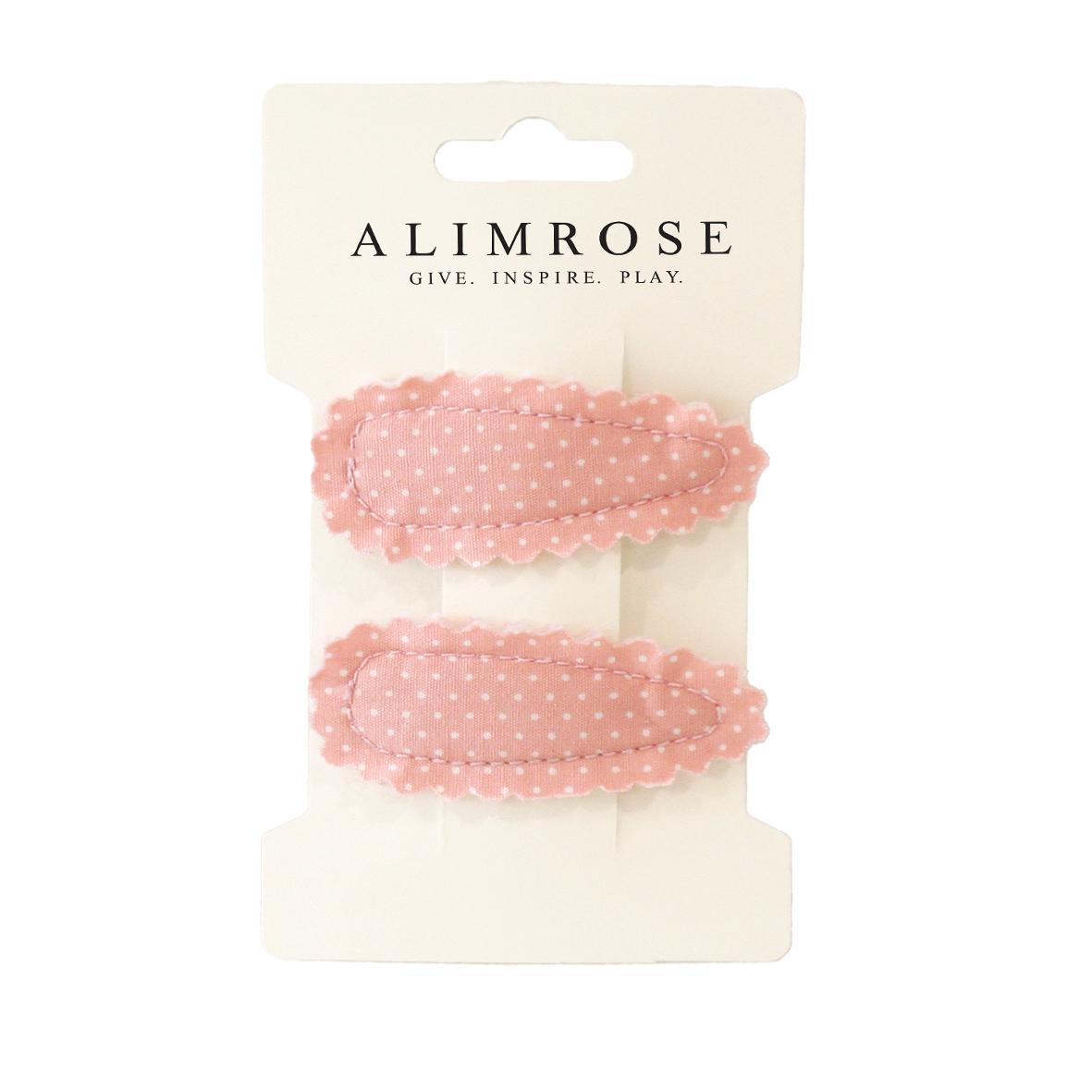 Alimrose Hair Clip Set Pink White Spot