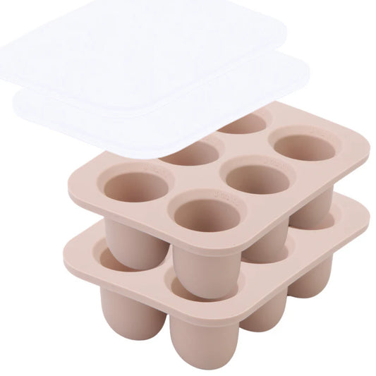 Ali+Oli Freezer Trays (Taupe) Set of 2 for Baby Food, Purees, and Breast Milk