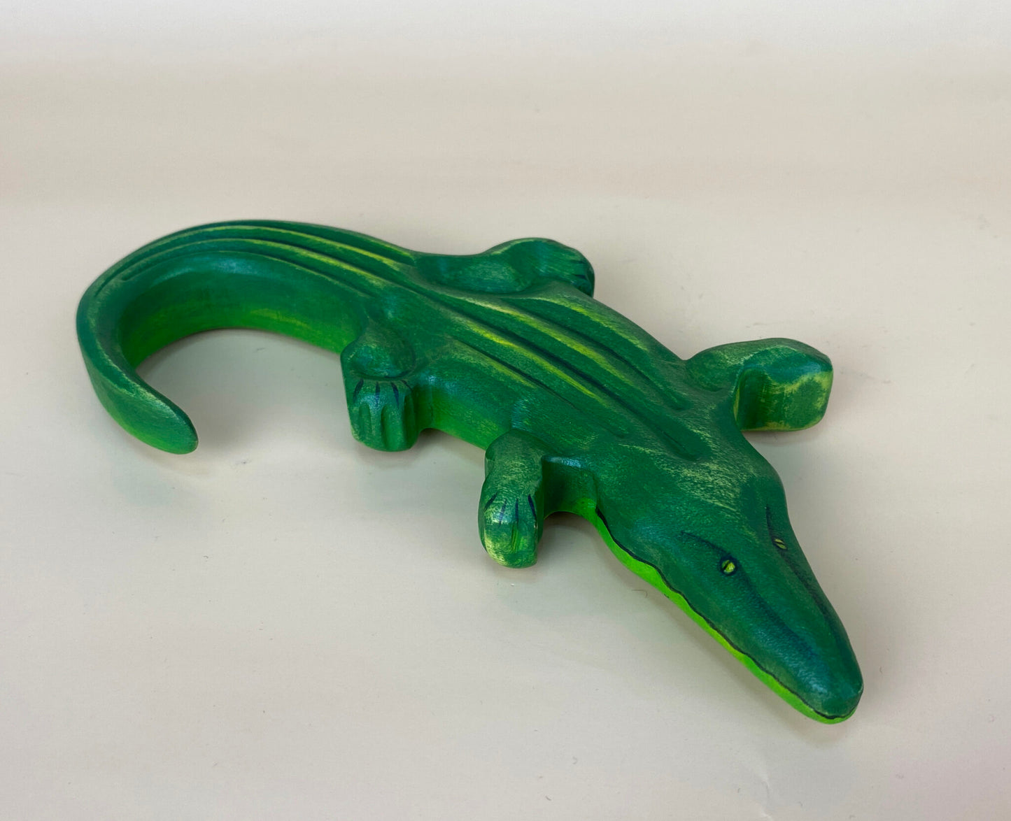 Green Taiga Toys Handmade Wooden Alligator