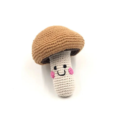 Pebble Pretend Play Food Rattle - Brown Mushroom