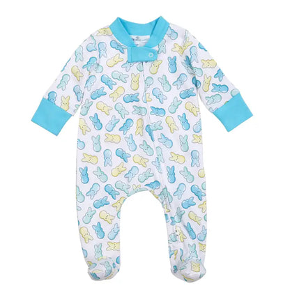 Magnolia Baby Peep-Tastic! Zip Footie - Light Blue