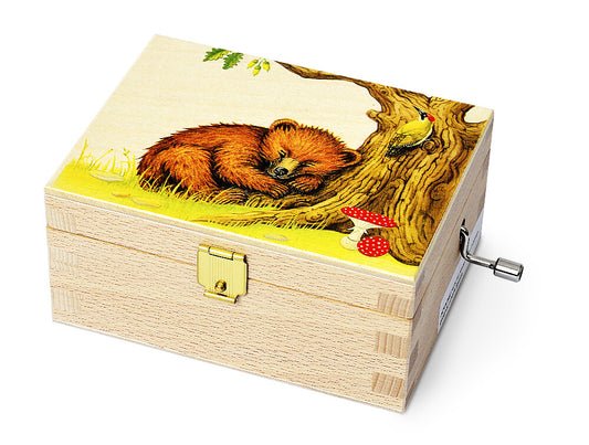 Atelier Fischer Wooden Music Box, Little Bear Napping