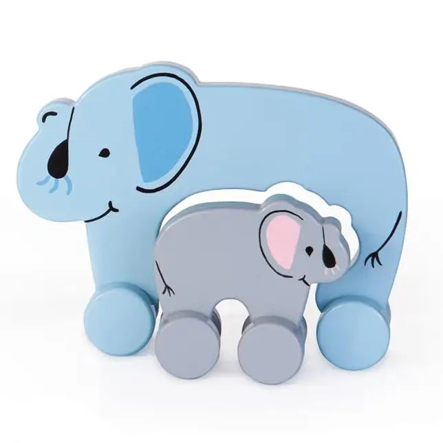 Jack Rabbit Creations Elephant Big & Little Wooden Roller