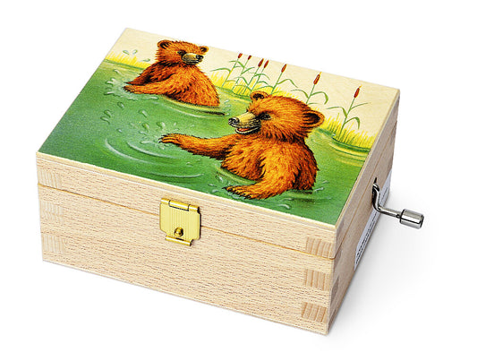 Atelier Fischer Wooden Music Box, Little Bears Swimming