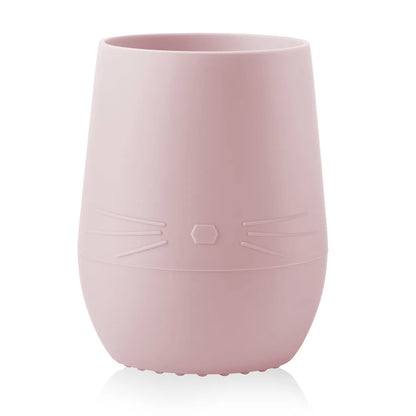 Ali+Oli Bunny Face Silicone Open Cup for Baby & Toddler (Misty Blush)