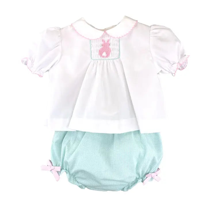 Petit Ami & Zubels Smocked Bunny Diaper Set