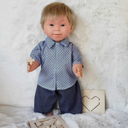 Tyber Baby Doll Boy with Down Syndrome - Blonde