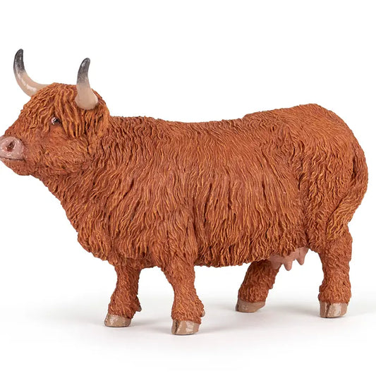 Papo France Hand Painted Realistic Highland Cow Figurine Toy