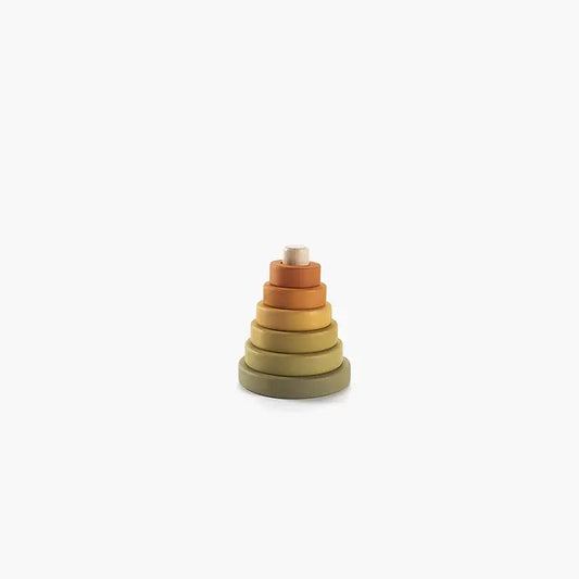 SABO Concept Mini Ring Stacker | Wooden Pyramid Toy | Flower Meadow