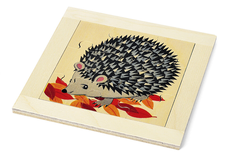 Atelier Fischer Wooden 9-Piece Puzzle, Hedgehog