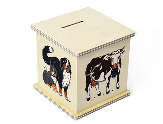 Atelier Fischer Wooden Money Box, Farm Animals