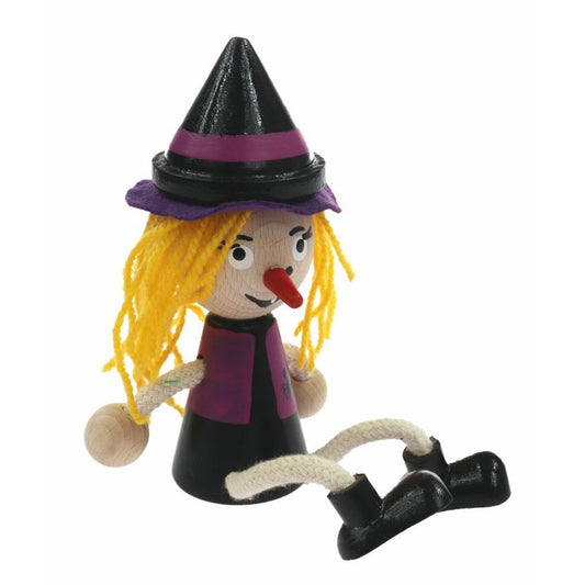 Miva Vacov Wooden Sitting Witch Figurine