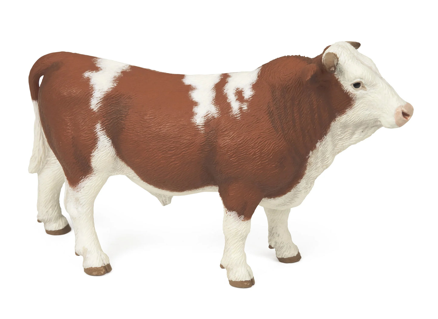 Papo France Hand Painted Realistic Simmental Bull Figurine Toy