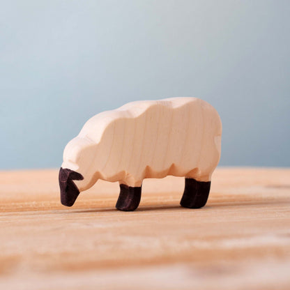 Bumbu Toys Handcrafted Wooden Sheep Eating Figurine