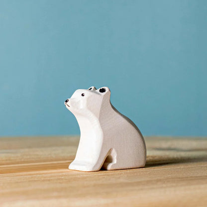 Bumbu Toys Wooden Sitting Polar Bear Cub