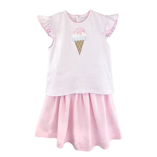 Petit Ami & Zubels Knit Ice Cream Shirt & Skort Set