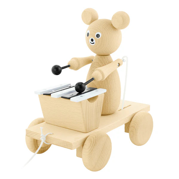 Miva Vacov Wooden Pull Along Bear With Xylophone - Baxter ✨ Available for Engraving!