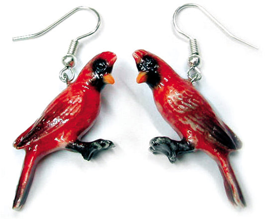 Little Critterz Jewelry Cardinal Porcelain Earrings