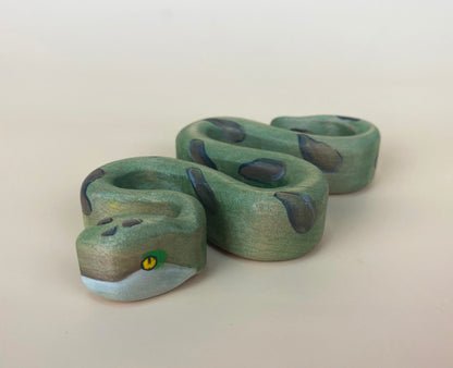 Green Taiga Toys Handmade Wooden Snake