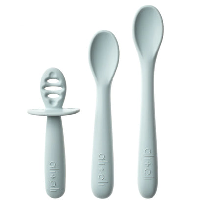 Ali+Oli (3-pc) Multi Stage Spoon Set for Baby (Blue) 6m+