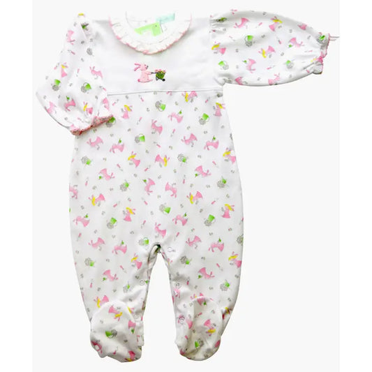 Baby Threads Bunnies Print Pima Cotton Girls Footie