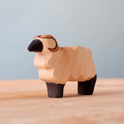 Bumbu Toys Handcrafted Wooden Ram Standing Figurine