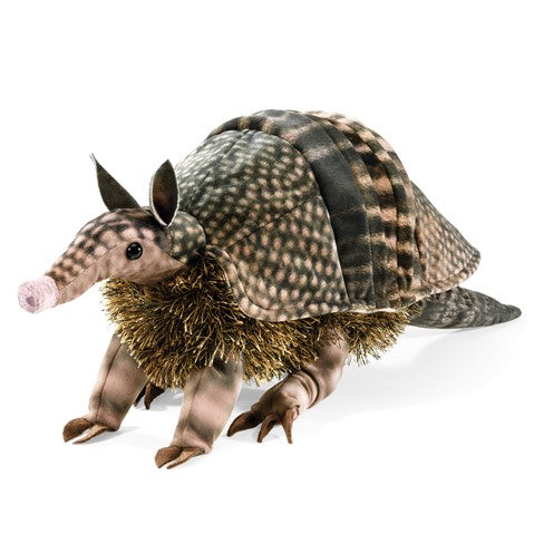 Folkmanis Puppets Realistic Plush Animal Hand Puppet Armadillo, 17"L