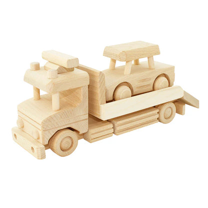 Bartu Wooden Tow Truck With Car - Jackson ✨ Available for Engraving!