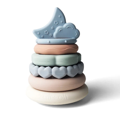 Ali+Oli Soft Silicone Stacking Ring Tower (6-pc) Moon