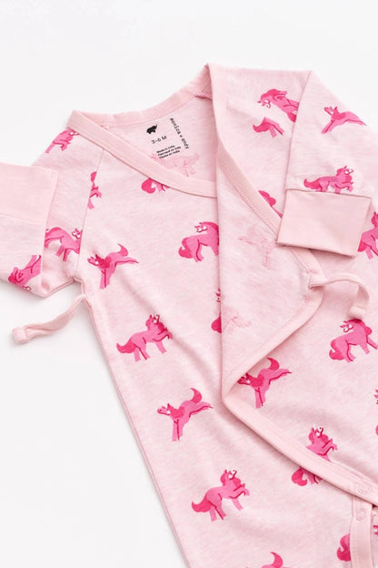 Monica + Andy Kimono Tie One-Piece - Pink Unicorns