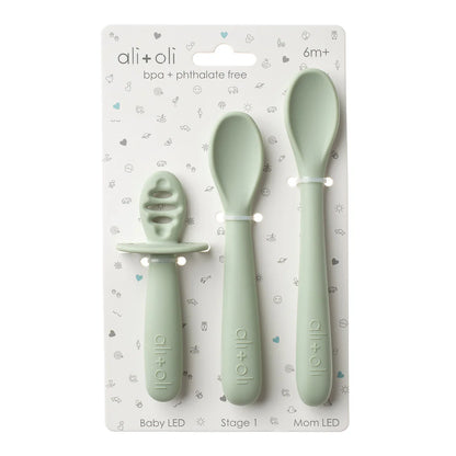 Ali+Oli (3-pc) Multi Stage Spoon Set for Baby (Pine) 6m+