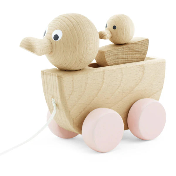 Miva Vacov Wooden Pull Along Toy Duck With Duckling - Georgia ✨ Available for Engraving!