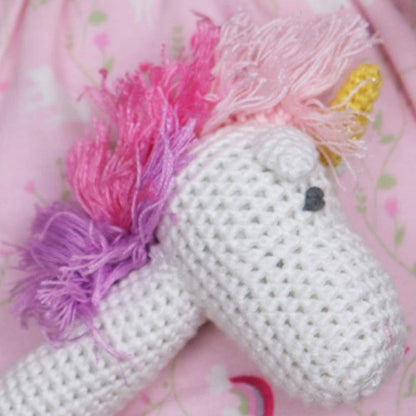 Petit Ami & Zubels Unicorn Hand-Crochet Stick Rattle