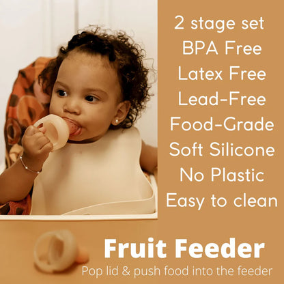 Ali+Oli Food & Fruit Feeder Pacifier Set for Baby (Oat & Coco)