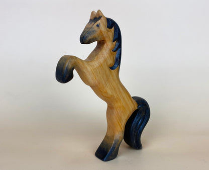 Green Taiga Toys Handmade Wooden Horse Rears Up