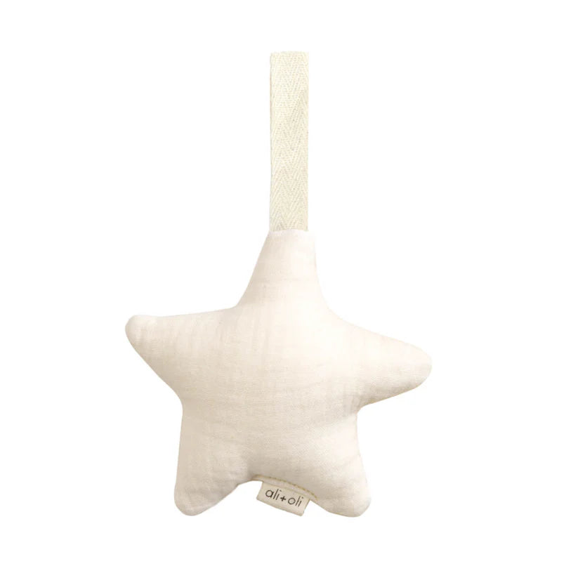 Ali+Oli Plush Star Pacifier Holder (Ivory)