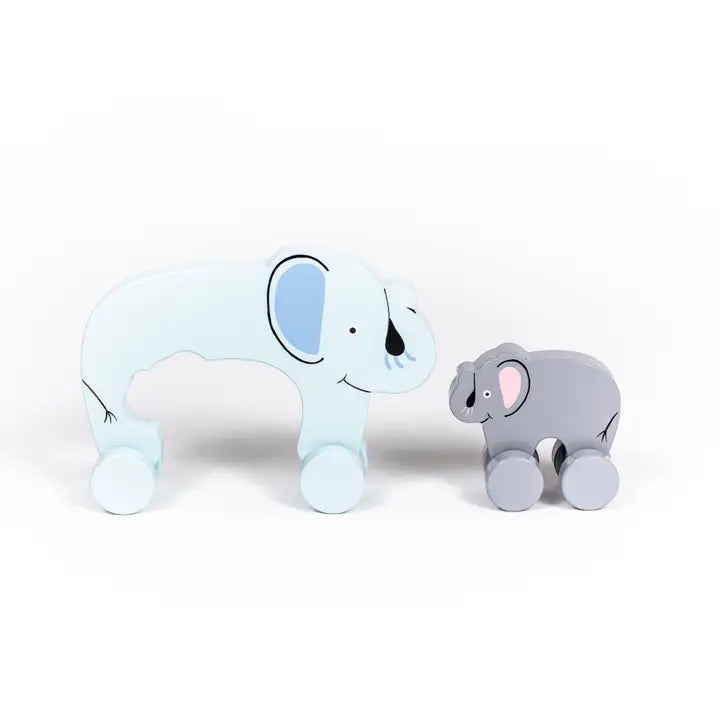 Jack Rabbit Creations Elephant Big & Little Wooden Roller