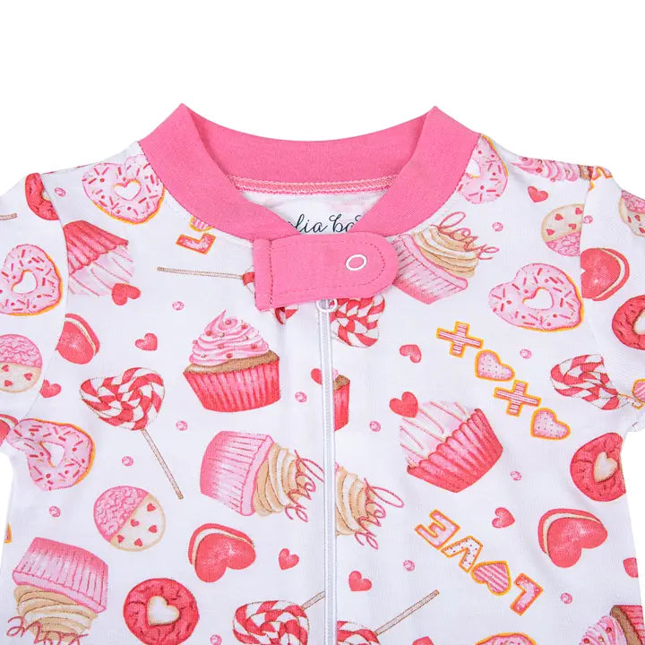 Magnolia Baby Xoxo Sweets Zipper Pajamas