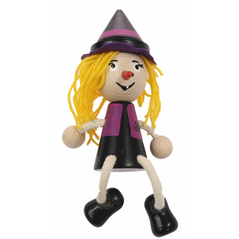 Miva Vacov Wooden Sitting Witch Figurine