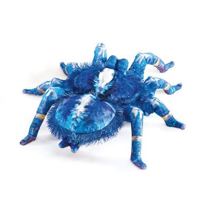 Folkmanis Puppets Realistic Plush Animal Hand Puppet Tarantula, Blue 16"L