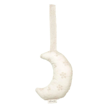 Ali+Oli Plush Moon Pacifier Holder (Eyelet Flowers)