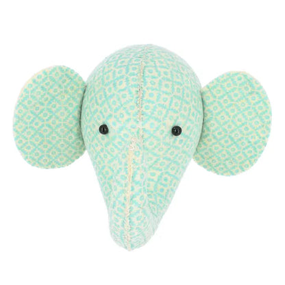 Fiona Walker England Mini Blue Elephant Head - Kids Room Décor