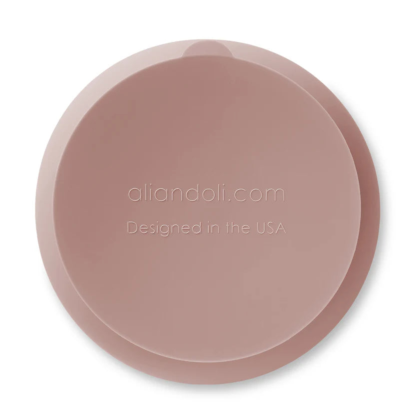 Ali+Oli Suction Bowl & Spoon Set (Blush) Wavy